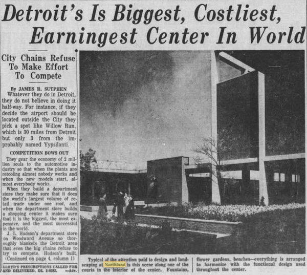 Northland Center (Northland Mall) - Nov 1954 Article Hackensack Nj (newer photo)